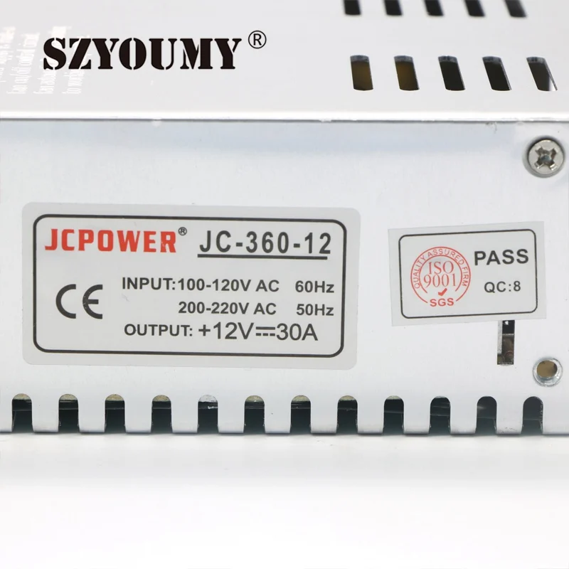 SZYOUMY 5 шт. 360 Вт DC 12 В 30A Регулируемый импульсный источник питания для 5050 3528 RGB полосы