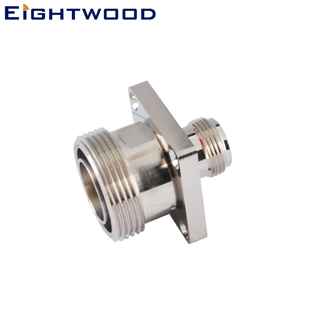 Eightwood 2 шт. N до 7/16 DIN RF коаксиальный адаптер Jack Female с фланцем прямой разъем|Кабели