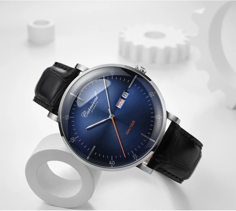 Montre homme карнавальные Модные мужские автоматические механические часы лучший бренд класса люкс MIYOTA механизм Кожаный ремешок календарь Сапфир