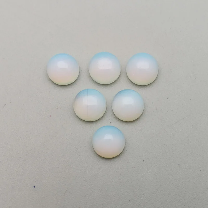 Wholesale fashion opal stone beads charms 6mm opalite round CABOCHON for jewelry 50pcs free shipping no hole