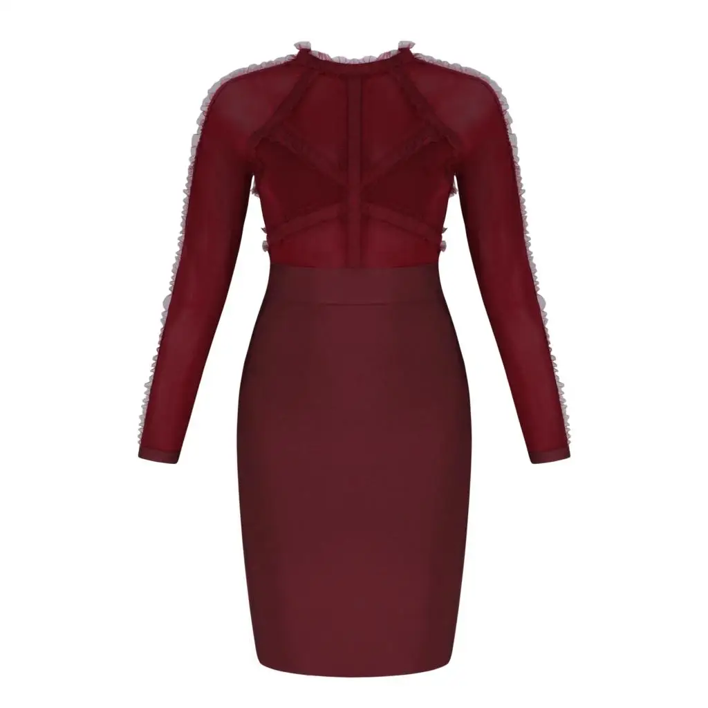 Deavogy 2018 Новый Vestido Для женщин пикантные сетчатые Лонгслив район Эластичный бинт