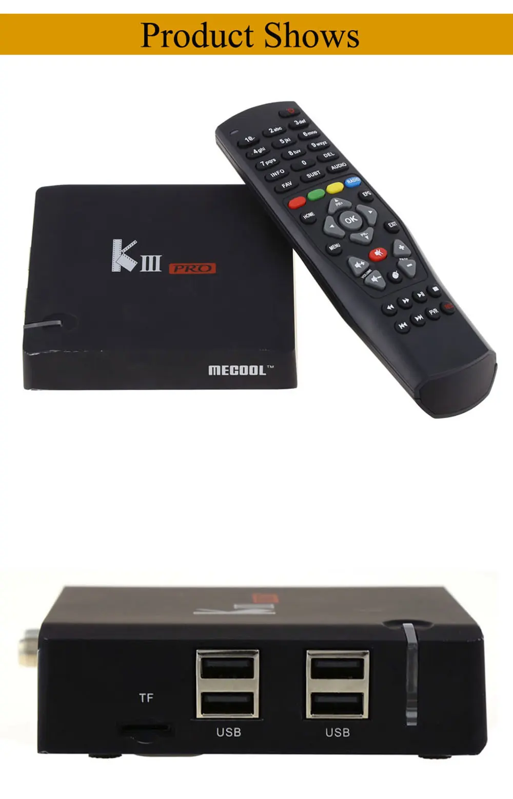 KIII PRO Amlogic S912 3 Гб оперативной памяти, 16 Гб встроенной памяти, Android 7.1.2 4K смарт ТВ коробка DVB-S2 DVB-T2 DVB-C 2,4G/5,0G двухъядерный процессор Wi-Fi Media player