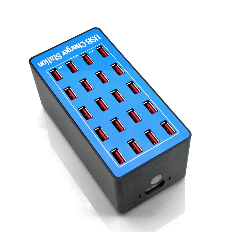 AIXXCO 20 портов 20A 100 Вт Мульти USB зарядное устройство концентратор док-станция для зарядки с USB универсальный мобильный телефон настольное зарядное устройство s для iphone