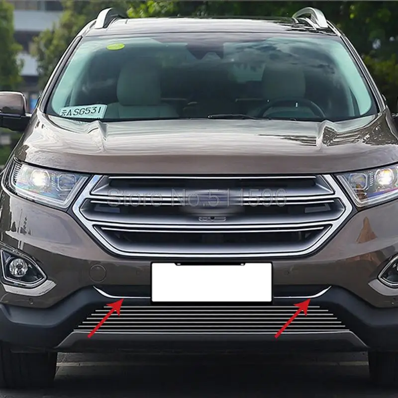 Для Ford Edge 2015 ABS Chrome Переднего Нижнего Центр Решетка Решетки Крышка Гонки Грили
