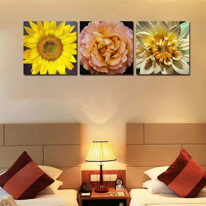 

WEEN Framed SunFlower Wall Picture HD Canvas Printed For Room Modern Wall Arts Poster Ready To Hang Tableau Peinture Sur Toile