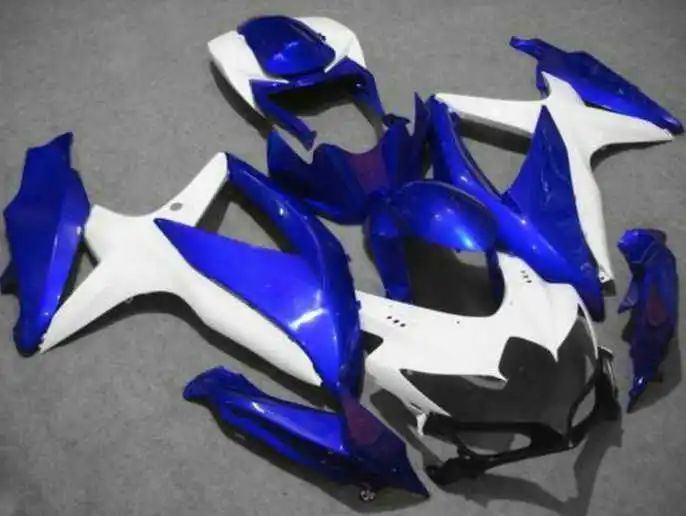 Синий Белый Пользовательские Обтекатели для GSXR 600 750 2008 2009 K8 GSXR600 GSXR750 08 09 10 GSX R750 R600