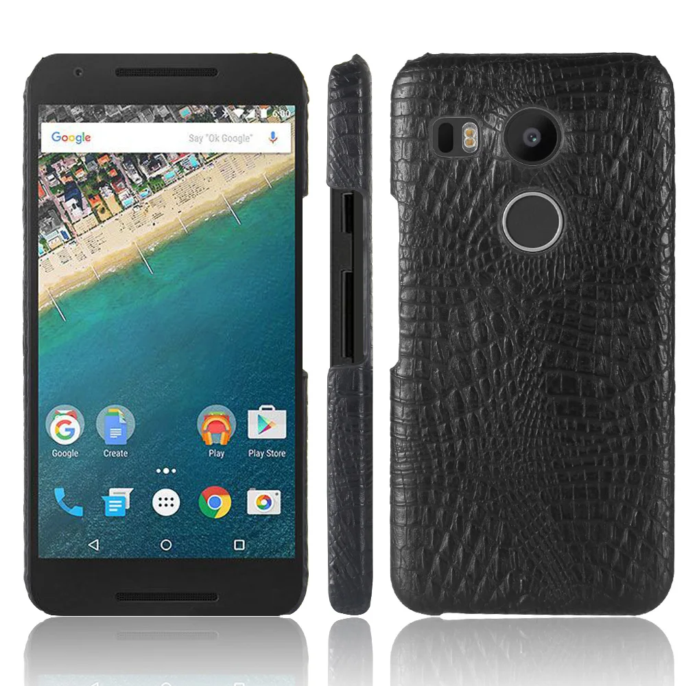 Крокодилья кожа змеи текстура кожаный чехол для LG 5X твердой задней крышки
