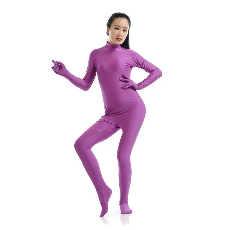 Purple Детский костюм для косплея Для Взрослых Облегающий комбинезон костюм из кожи зентай облегающий костюм сценический перферманс карнавальный наряд на Хэллоуин унисекс - Цвет: Purple