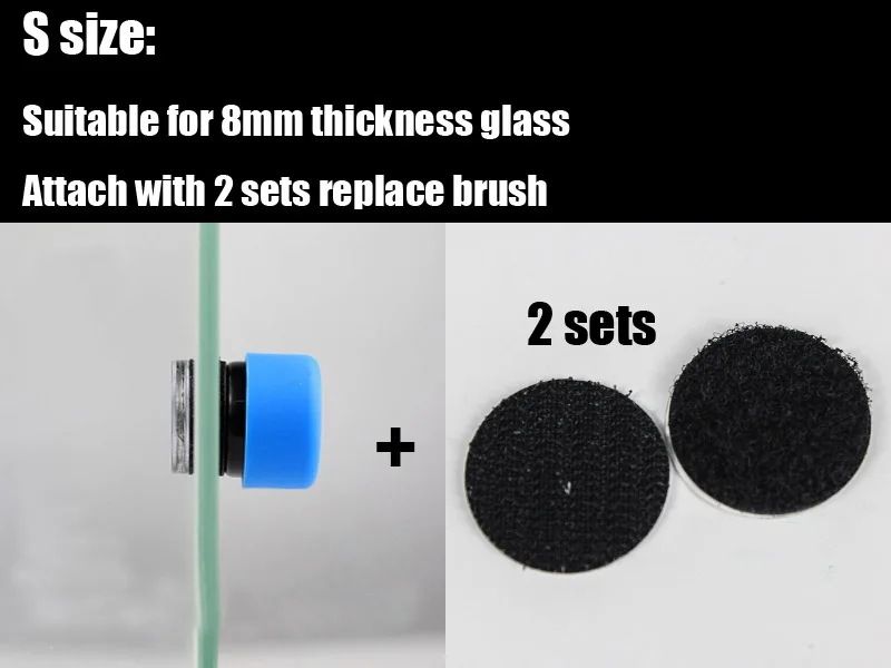 S for 8mm glass Удаление водорослей щетка для чистки магнитного сильного плотного мини нано водяное растение для аквариума риф морской аквариум обслуживание - Цвет: S for 8mm glass