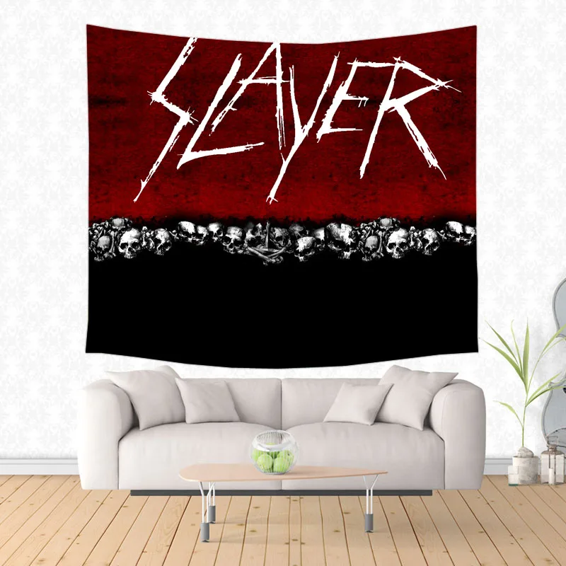Большой Slayer настенный гобелен на заказ пляжный коврик для йоги полиэстер тонкая шаль одеяло покрывало для пикника ковер домашний декор - Цвет: 1