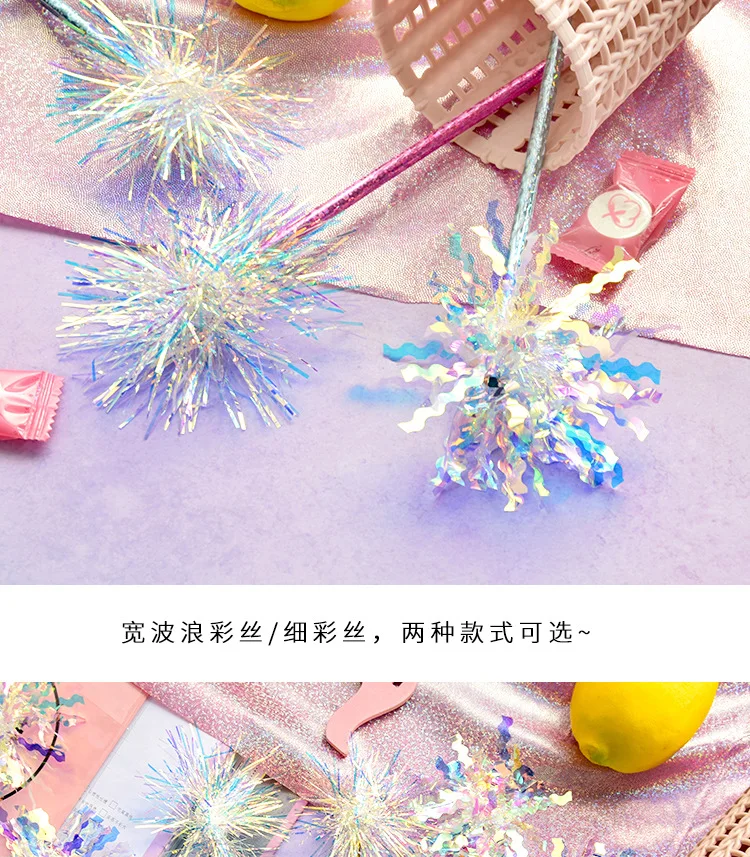 Beautiful Cute Rainbow Colors Silk Ball Pen Iridescent Laser Ballpoint Pen for Kids School Stationery Gift Korean Supplies