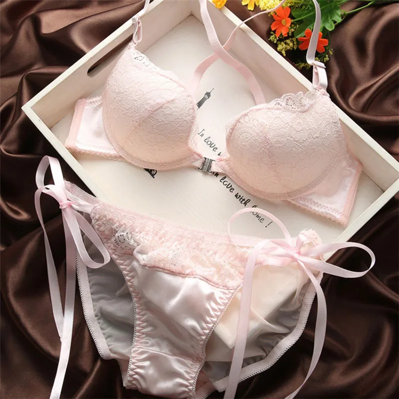 Комплект женского кружевного нижнего белья с чашкой пуш ап|bra panty set|bra setlace bra set |