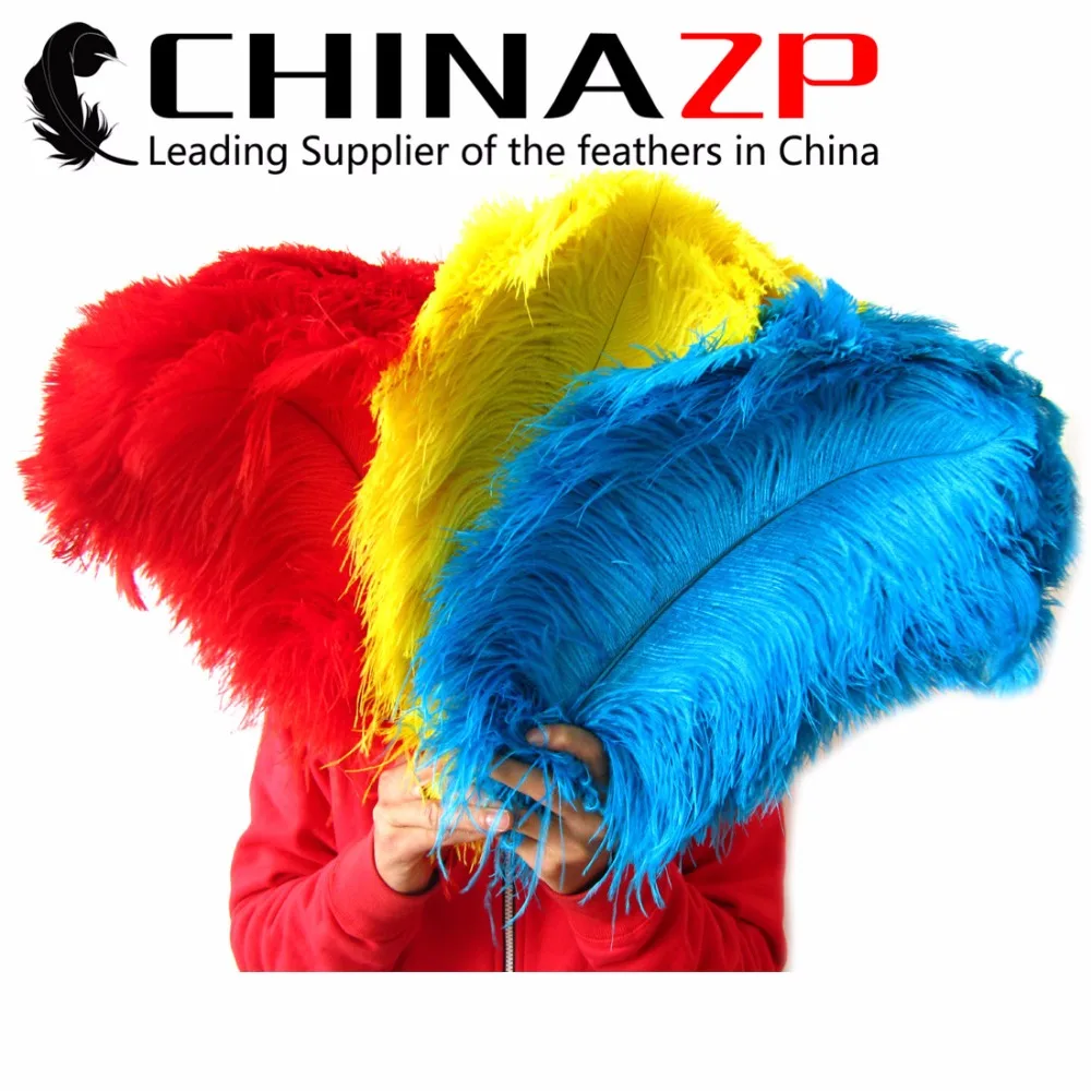 CHINAZP завод 40~ 45 см(16~ 18 дюймов) длина 50 шт./партия выбранный основной качество окрашенный свет зеленые страусиные перья