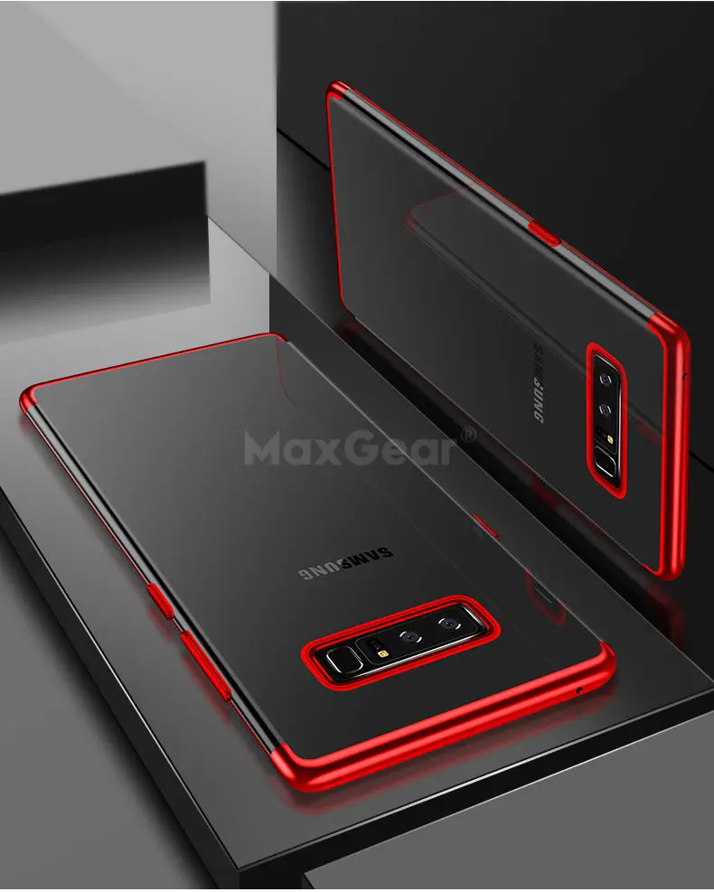 MaxGear защитный силиконовый чехол для телефона для samsung Galaxy Note 5 8 9 прозрачный тонкий чехол для samsung S6 S7 Edge S8 S9 Plus
