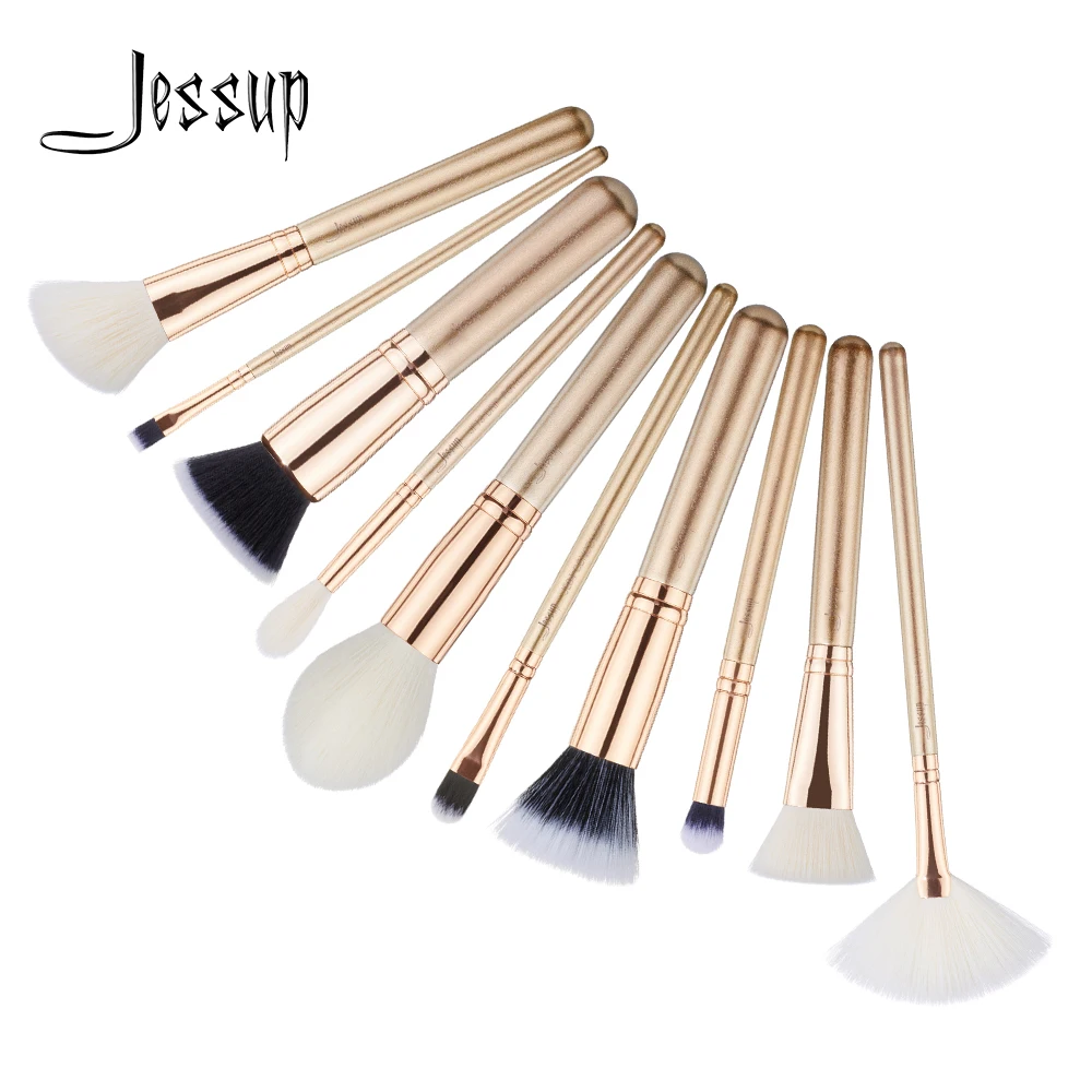 Jessup Кисти 10 шт. набор кистей для макияжа 3 цвета maquiagem profissional completa Пудра основа