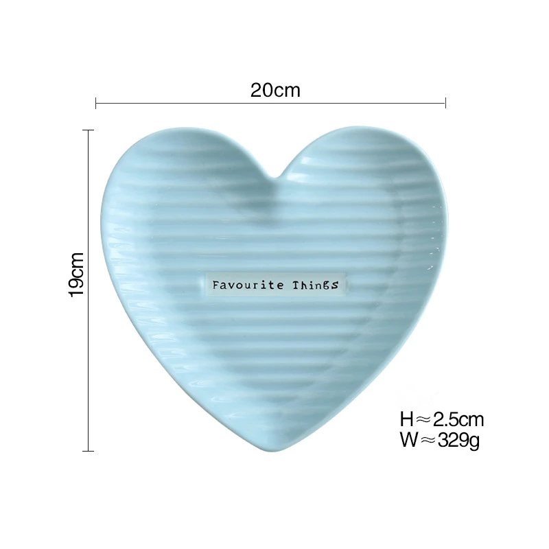 Blue Large 1 шт., посуда в форме сердца, керамическая обеденная тарелка, фарфоровая тарелка для десерта, столовая посуда, тарелка для торта, для свадьбы, набор тарелок из Китая - Цвет: Blue Large
