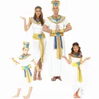 Одежда для Хэллоуина, белая одежда для взрослых и детей, египетская Клеопатра, королева Египта, Рима, нильского принца, королевский костюм принцессы, комплект одежды