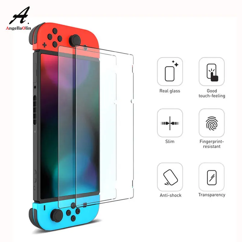 AngellaOlin 9H полное покрытие закаленное стекло Защита для экрана Nintendo Switch NS защитная