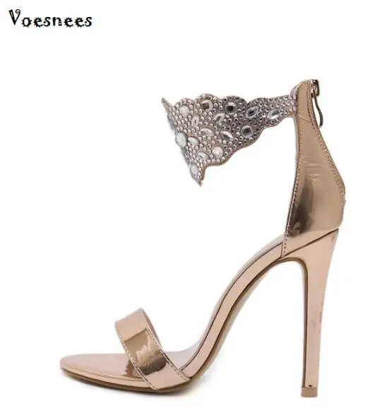 

2019 Gladiator Fashion Bling Women Sandals High Heels 11.5CM Concise Classic Zip High Quality Sandals Shoes Women Wedding Shoes