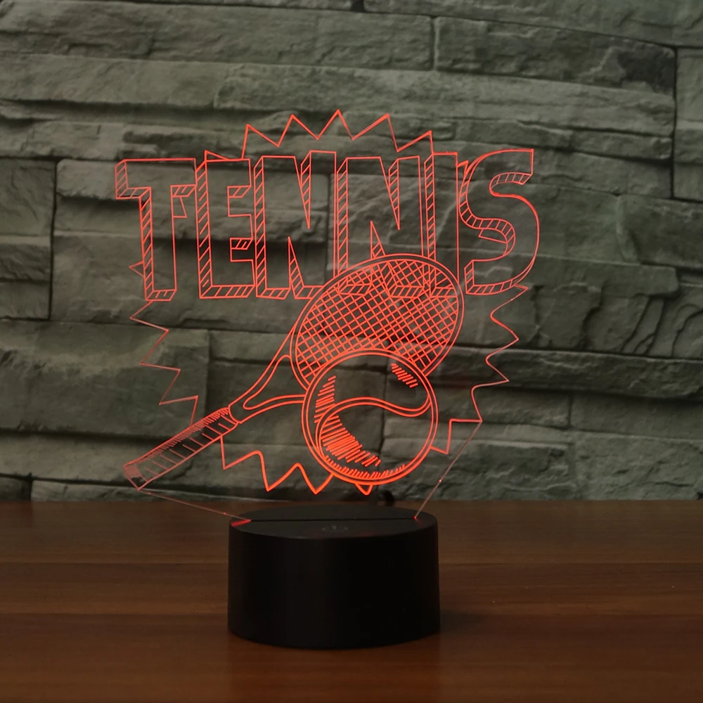 Теннис 7 меняющихся цветов 3d иллюзия ночника|night lamp|3d illusionillusion lamp |