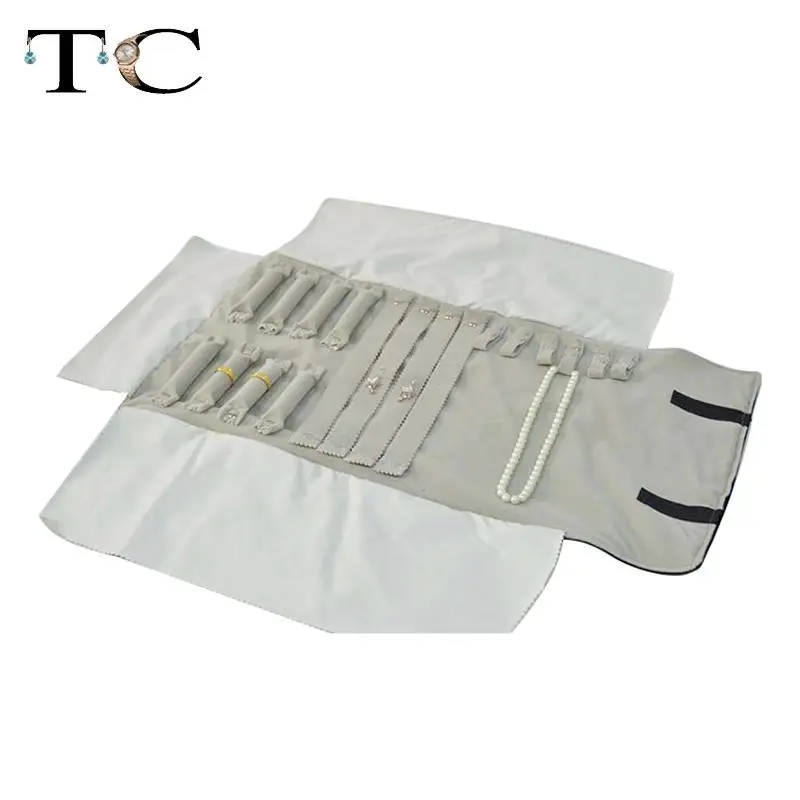 Промоакция серый черный бархатный Портативный чехол для хранения ювелирных