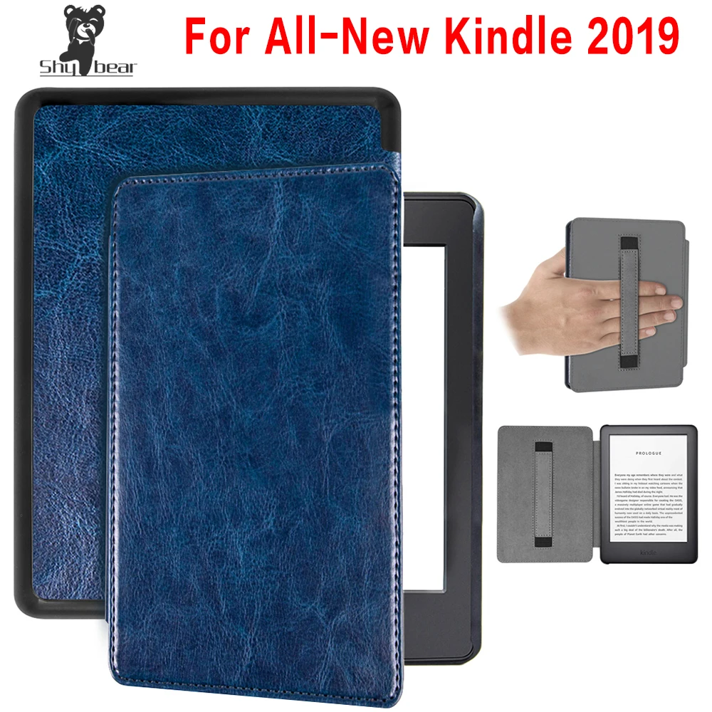 Funda de cuero PU de lujo para Amazon, cubierta magnética con soporte de mano para Kindle e-reader de décima generación, J9G29R, 2019