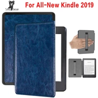 luxury pu leather cover case for 2019 amazon all new kindle e reader 10th generation j9g29r magnetic case with hand holder