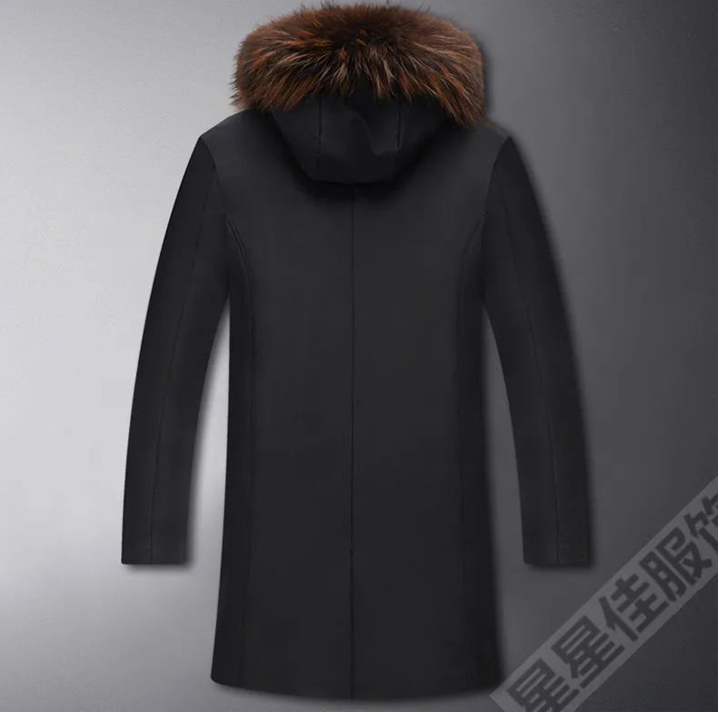 10XL 8XL 6XL 5XL мужской пуховик для отдыха зимний плотный капюшон отсоединенный теплый ветрозащитный большой воротник из меха енота для-30 градусов