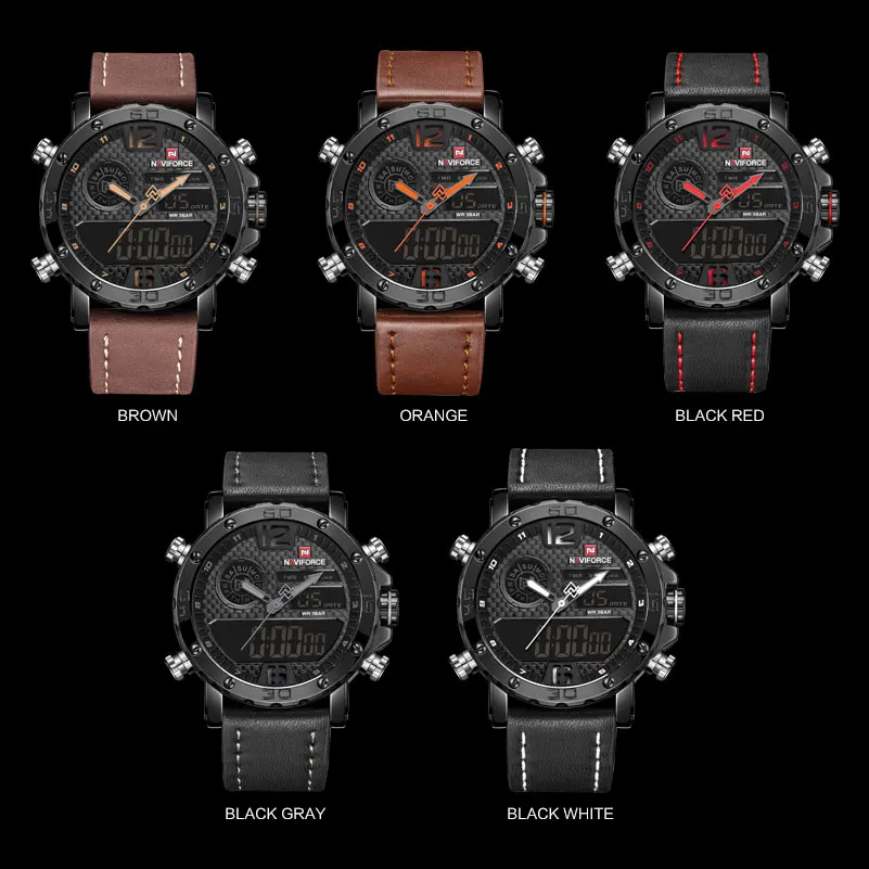 Модные часы NAVIFORCE мужские роскошные брендовые кварцевые наручные повседневные