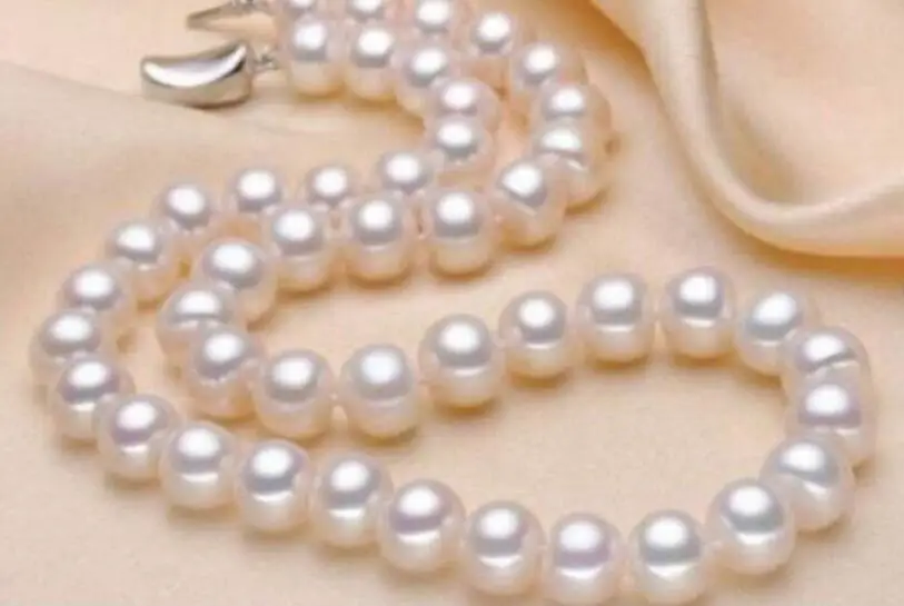 Charming Natural 9-10mm White Pearl Necklace 18" 36" | Украшения и аксессуары