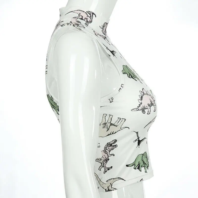 Женская Повседневная футболка без рукавов с животным принтом | одежда