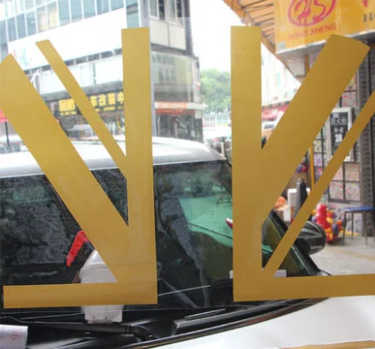 Золотые графические наклейки с британским флагом на крышу от солнца для MINI Cooper