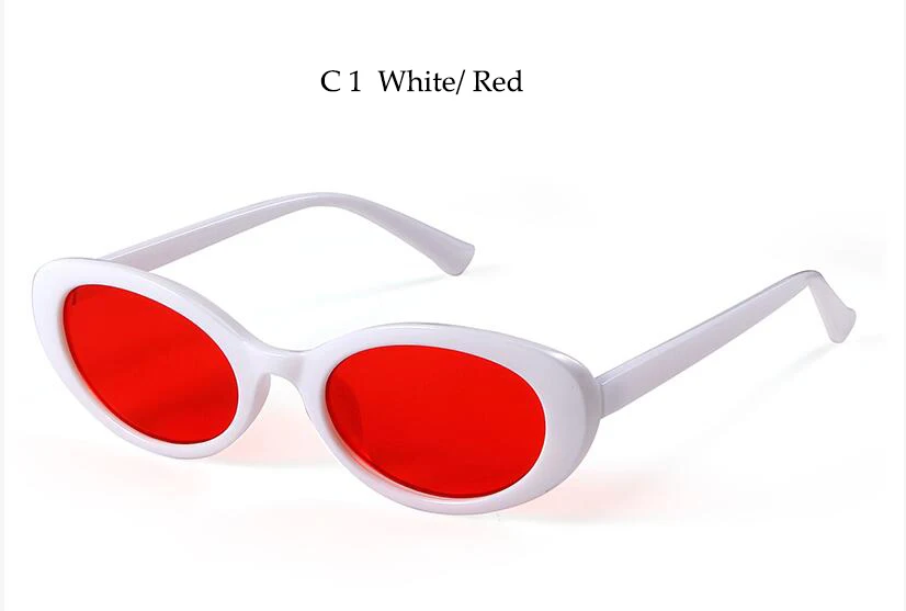 C 1 White Red Маленькие овальные фиолетовые Солнцезащитные очки женские модные брендовые дизайнерские милые Солнцезащитные очки белые розовые очки женские очки в леопардовой оправе Oculos - Цвет линз: C 1 White Red