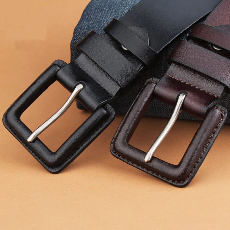 

real genuine leather belt men's leather belt punk waist belt length of 150cm wide 3.8cm