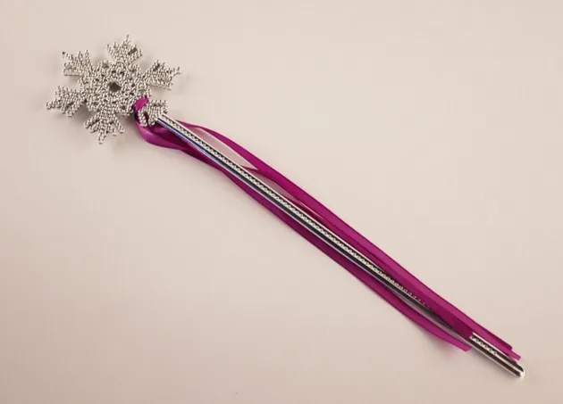 Одежда в стиле принцесс Эльзы и Анны со снежинками пластиковая волшебная палочка