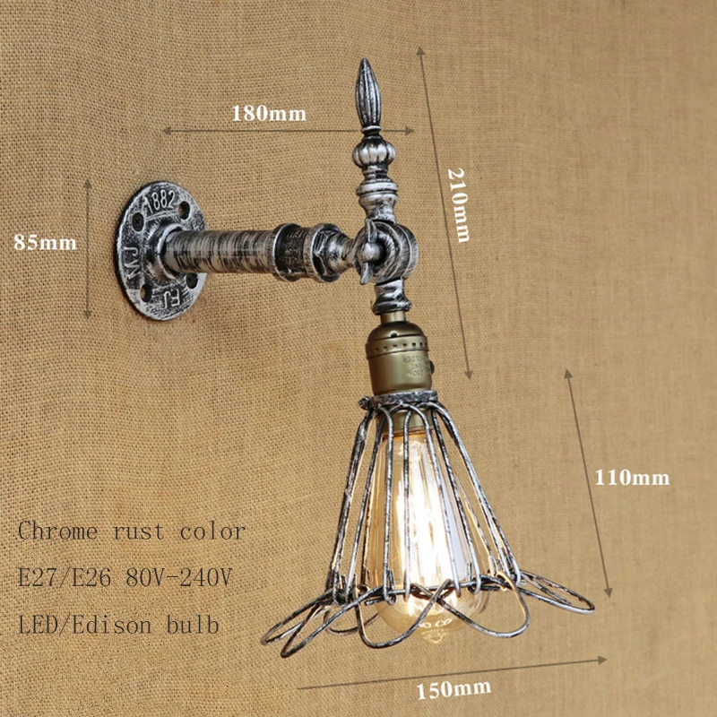 Винтажный Лофт настенный светильник Европейский Промышленный Настенный бра