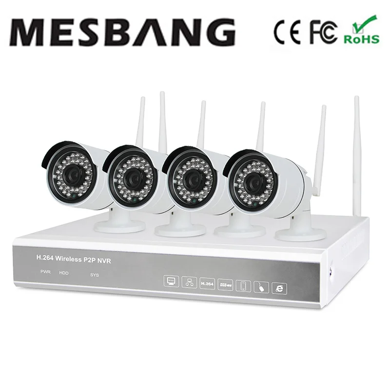 

Mesbang 960P 4ch wifi cctv camera system P2P easy to installation free shipping by DHL Fedex