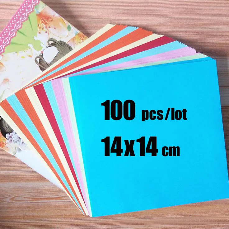 100 шт. Разноцветные бумажные оригами 14 х14 см|Крафт-бумага| |