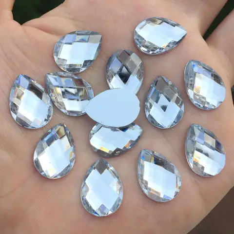 20pcs 13*18 Cristale de picătură Flatback Richstones acryl Strass Stones pentru nuntă -B13