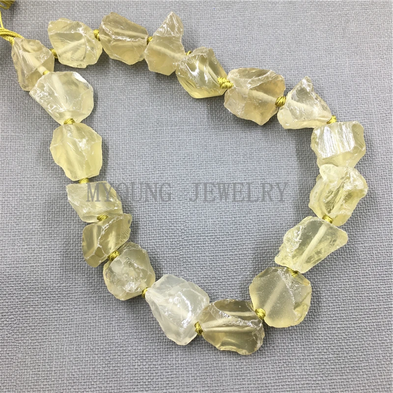 MY1092 High quality Natural Rough Raw Clear Brown crystal Quartz Nugget Point Drilled Beads Free Shipping | Украшения и