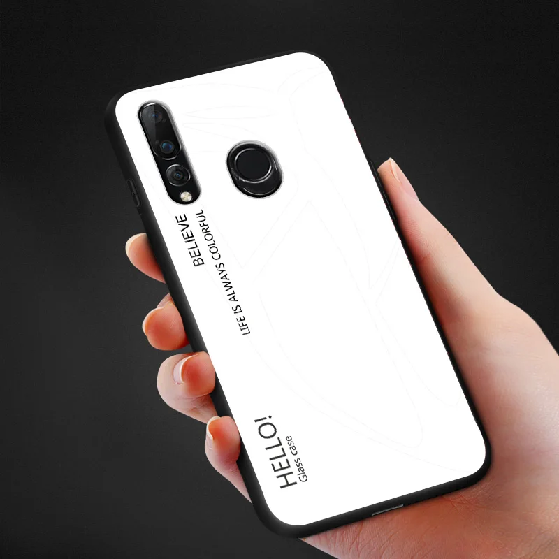 Чехол для huawei P Smart Z градиентное закаленное стекло мягкий силиконовый край чехол
