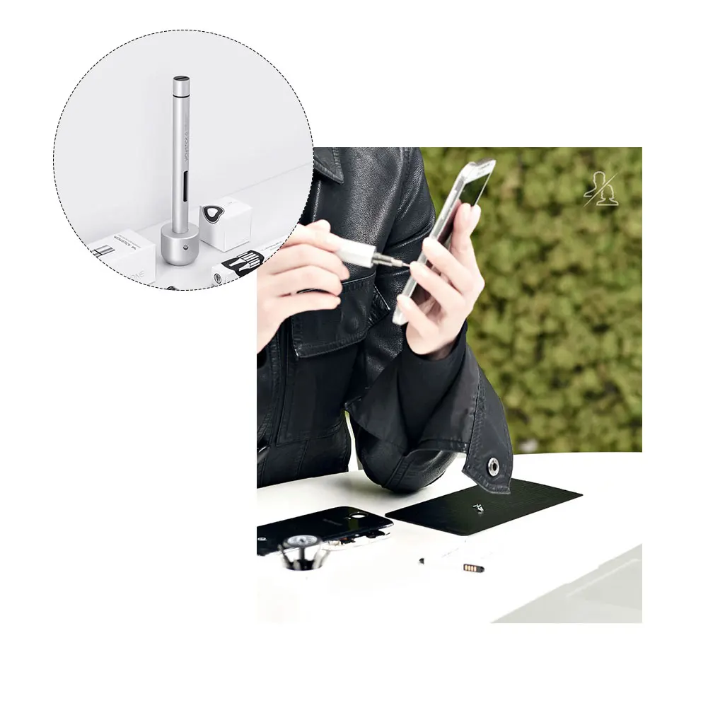 Wowstick 1P электрическая отвертка перезаряжаемая Беспроводная шуруповерт с приводом и металлическим основанием