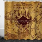 Занавески для душа Marauder водонепроницаемые, занавески для ванной из полиэстера с рисунком карты прямого эфира, с 12 крючками