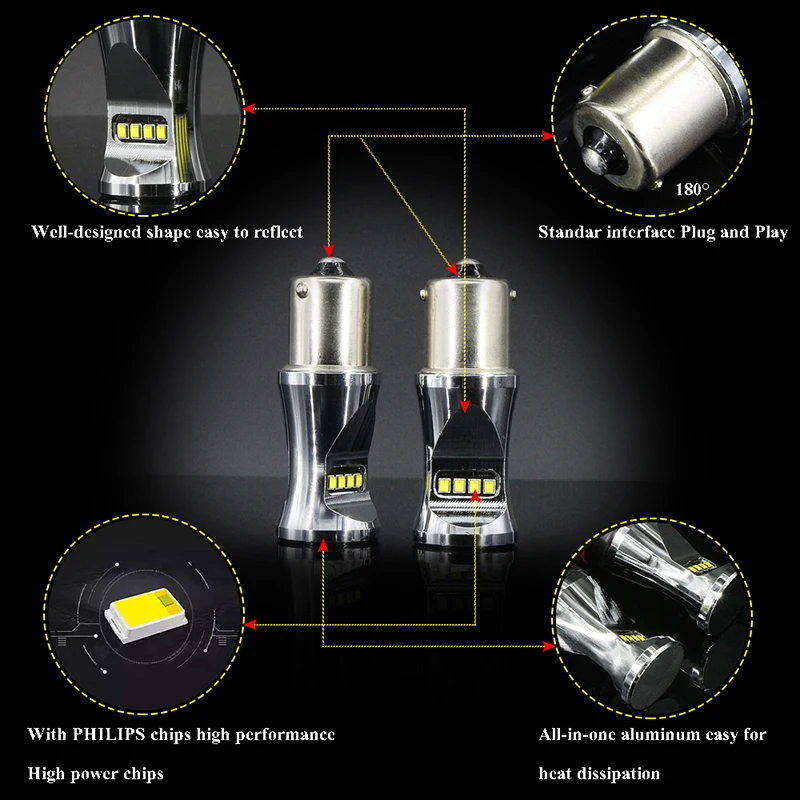 2 шт. светодиодные лампы для дневных ходовых огней 1156 P21w BA15S|seat led lights|drl seatled seat |