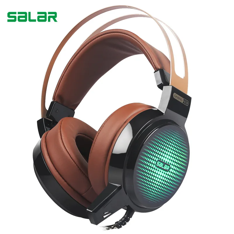 

ihens5 Salar C13 Gaming Headset Deep Bass Game Headphone Best casque Gamer with Microphone LED Light Headphones for Computer PC