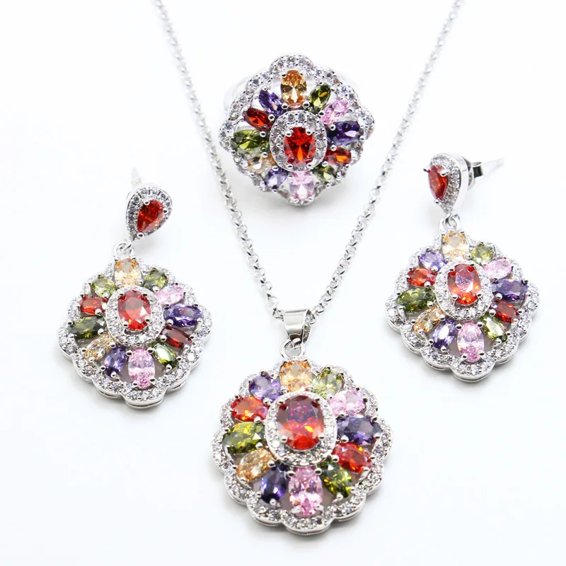 Комплект из колье и серёг серебра 925 пробы|jewelry sets for women|silver jewelry setjewelry |