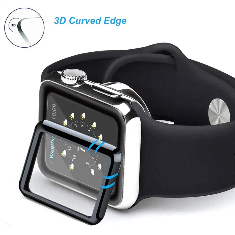 2 шт много для Apple Watch 44 мм 40 мм серия 4 3 2 1 3D изогнутая стеклянная пленка с полным покрытием экрана для iWatch 42/38 мм экран из закаленного стекла