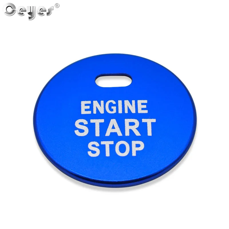 Blue Button Cover Ceyes аксессуары для стайлинга автомобилей Start Stop крышки двигателя кнопки наклейки чехол для Toyota Corolla Camry Rav4 Yaris C HR Prius кольца - Название цвета: Blue Button Cover