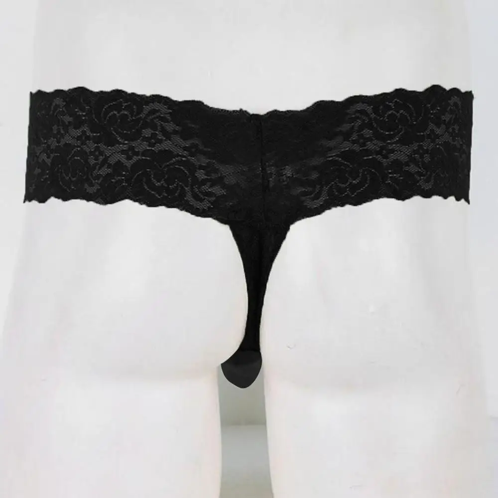 Модные мужские трусы сексуальное нижнее белье кружевные цветочные бикини с