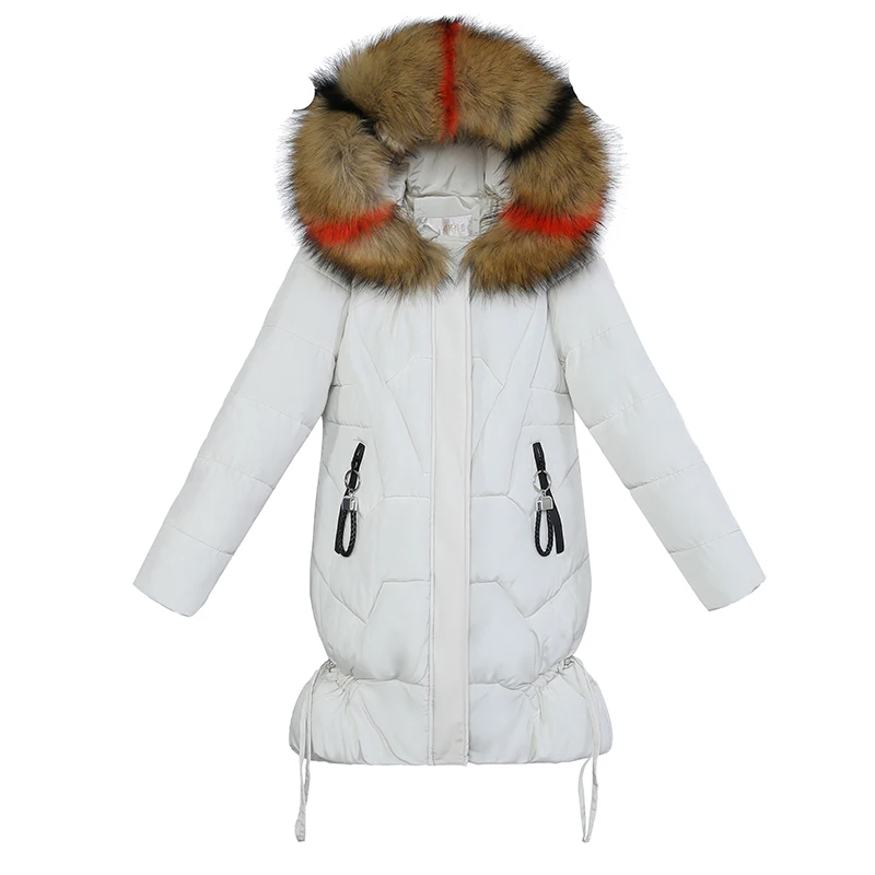 

Women's autumn winter 2020 new down cotton padded color collar cotton coat jacket ladies long plus size hooded jacket female